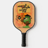 'Normale mensen schrikken me' Frankenstein karakte Pickleball Paddle (Achterkant)