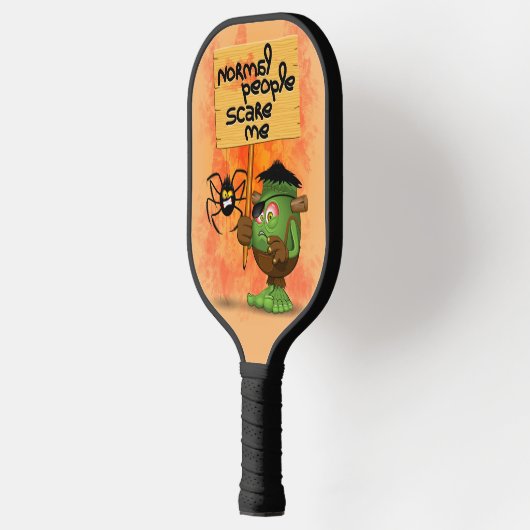 'Normale mensen schrikken me' Frankenstein karakte Pickleball Paddle (Links)