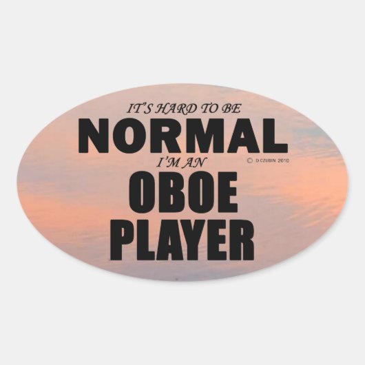 Normale Ovaal Sticker Oboe Player (Voorkant)