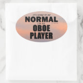 Normale Ovaal Sticker Oboe Player (Tas)