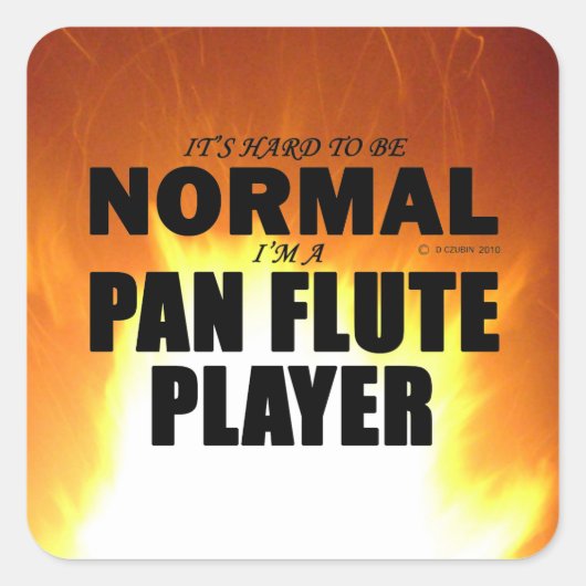 Normale Pan Flute Player Square Sticker (Voorkant)