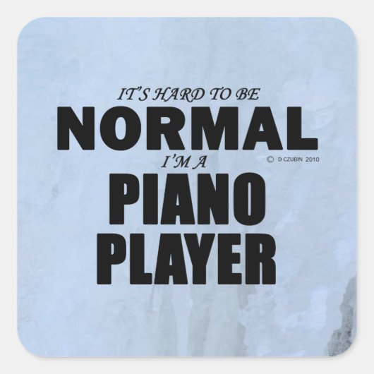 Normale Piano Player Square Sticker (Voorkant)