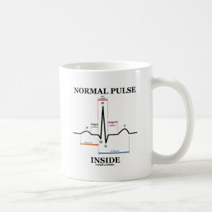 Normale puls in hartslag elektrocardiogram koffiemok