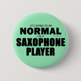 Normale saxofone-speler ronde button 5,7 cm