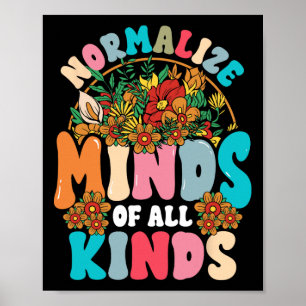 Normaliseer geesten van alle soorten autisme bewus poster