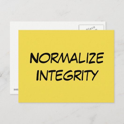 "Normaliseer Integriteit" - Schrijf uw senator Briefkaart (Voorkant / Achterkant)