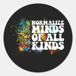 Normaliseren Minds of All Soorten Autisme Awarenes Ronde Sticker