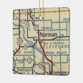 Norman OK Retro Map Keramisch Ornament (Links)