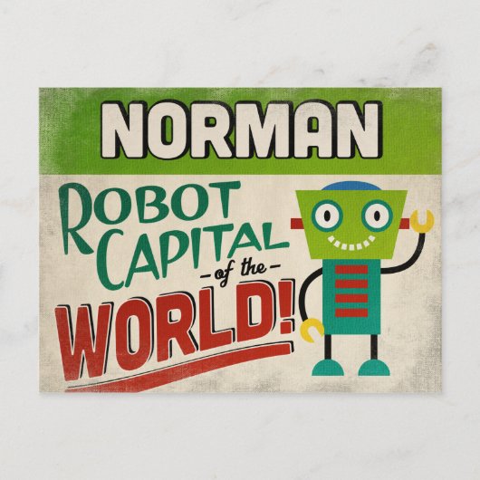 Norman Oklahoma Robot - Funny  Briefkaart (Voorkant)