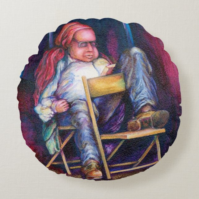 Norman Perfers om in zijn slaap te tekenen Rond Kussen (Voorkant)