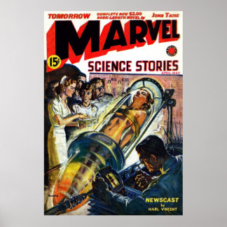 Norman Saunders cover van Marvel Science Stories f Poster