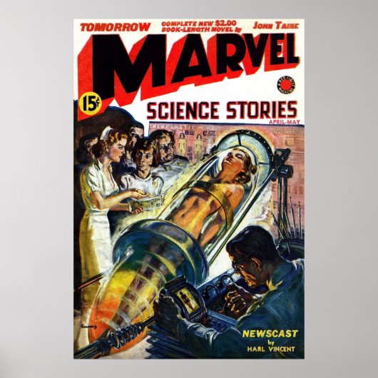Norman Saunders cover van Marvel Science Stories f Poster (Voorkant)