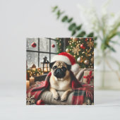 Norman T Pug Dekbed Feestdagenkaart (Staand voorkant)