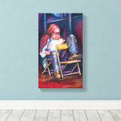 Norman tekent het liefst in zijn slaap canvas afdruk (Insitu (Houten vloer))