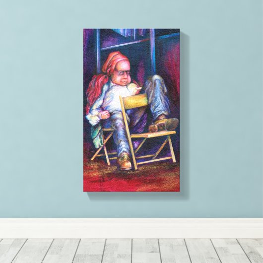 Norman tekent het liefst in zijn slaap canvas afdruk (Insitu (Houten vloer))