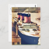 Normandie bij NYC Briefkaart (Voorkant / Achterkant)