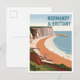 Normandië en Bretagne Frankrijk vintage Reizen Briefkaart