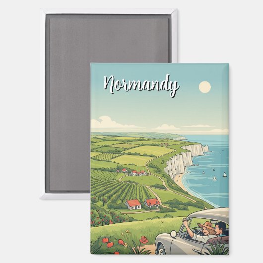 Normandië Frankrijk Reizen Magneet (Voorkant / Achterkant)
