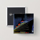 Normandie in Night Vierkante Button 5,1 Cm (Voorkant /achterkant)