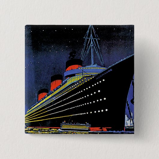 Normandie in Night Vierkante Button 5,1 Cm (Voorkant)