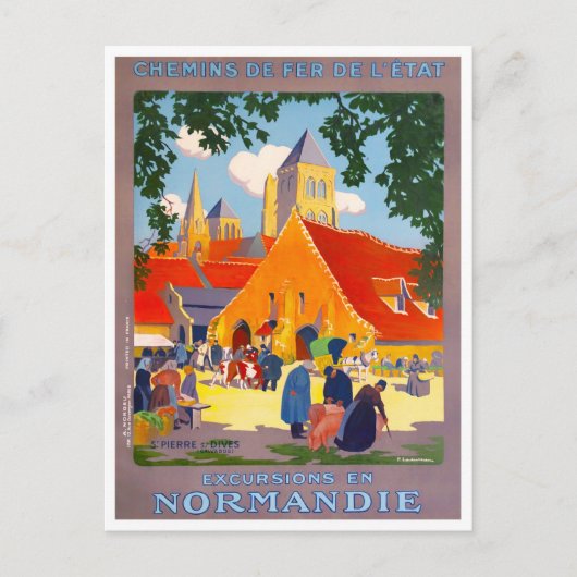 Normandy France vintage Briefkaart (Voorkant)