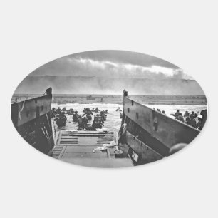 Normandy Invasion at D-Day - 1944 Ovale Sticker