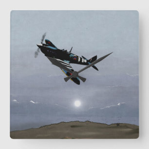 Normandy Spitfire Vierkante Klok