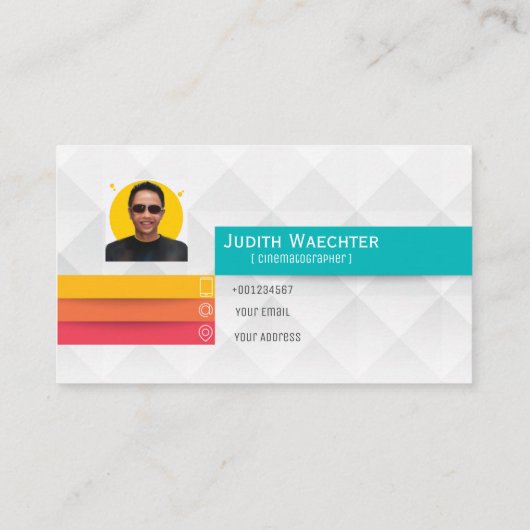 Norme polygonale du carte de visite 3D, 3,5" x (Dos)