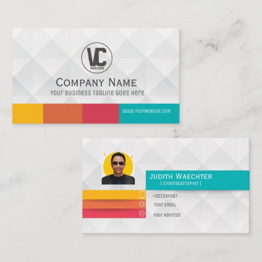 Norme polygonale du carte de visite 3D, 3,5" x (Devant / Derrière)