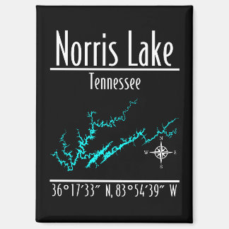 Norris Lake Tennessee Kustlijn Kaart Coördinaten Magneet