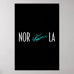 Norris Lake Tennessee Kustlijnkaart Typografie Poster