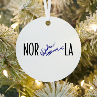 Norris Lake Tennessee Zwarte Blauwe Cirkelkaart Ku Metalen Ornament