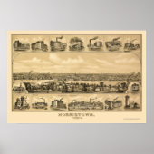 Norristown, PA Panoramic Map - 1881 Poster (Voorkant)