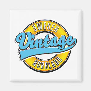Norrland Zweden vintage stijl logo Magneet