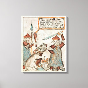Norse god Tyr verliest zijn hand aan de gebonden w Canvas Afdruk