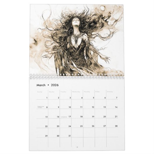 Norse Gods – Sketches Of The Aesir Kalender (Mar 2026)