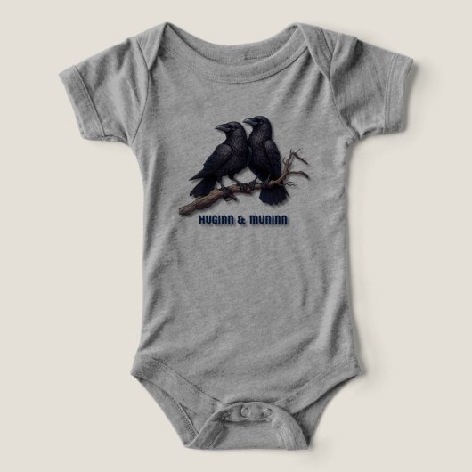 Norse Mythology Baby One-sie, Odin's Ravens (Design Recto)