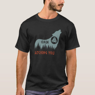 Norse Mythology Wolf Odin kijkt naar Gjallarho T-shirt