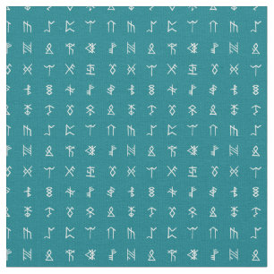 Norse Runes Symbool Patroon Fabric Stof