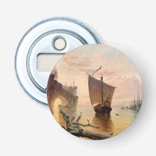Norse Viking Boat Ship Open Magnet Button Flesopener