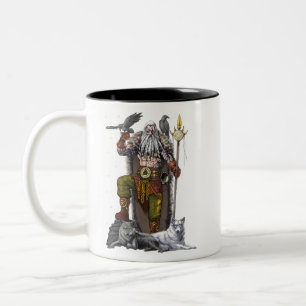 Norse Viking God Odin Tweekleurige Koffiemok