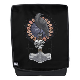 Norse Viking Raven Hammer Rugtassen
