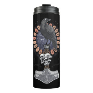 Norse Viking Raven Hammer Thermosbeker