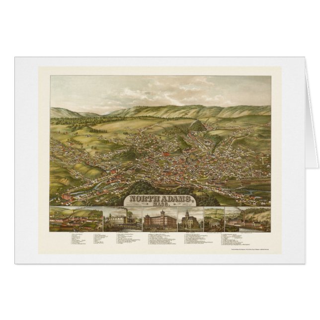 North Adams, MA Panoramic Map - 1881 (Voorkant Horizontaal)