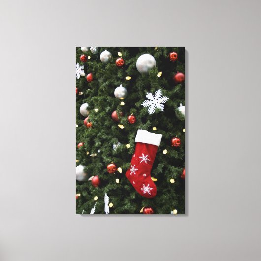 North America. kerstversieringen op boom. 5 Canvas Afdruk (Voorkant)