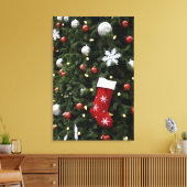 North America. kerstversieringen op boom. 5 Canvas Afdruk (Insitu (Woonkamer))