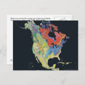 North_america_terrain_2003_map Briefkaart (Voorkant / Achterkant)