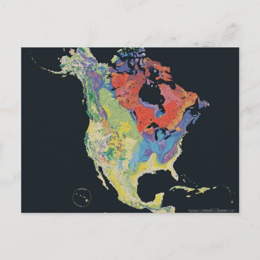 North_america_terrain_2003_map Briefkaart (Voorkant)