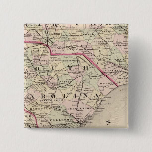 North and South Carolina 4 Vierkante Button 5,1 Cm