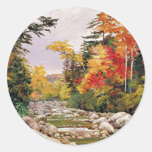 North - Autumn Tints, New Hampshire, Verenigd Koni Ronde Sticker